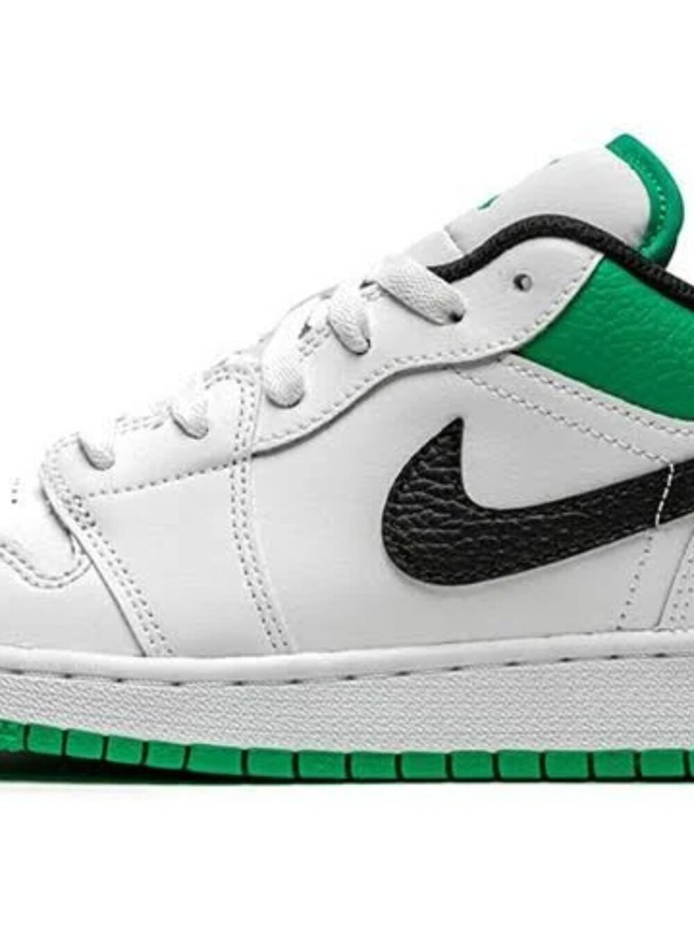 Nike Jordan Low 1's Men's White and Lucky Green Black Sneakers
